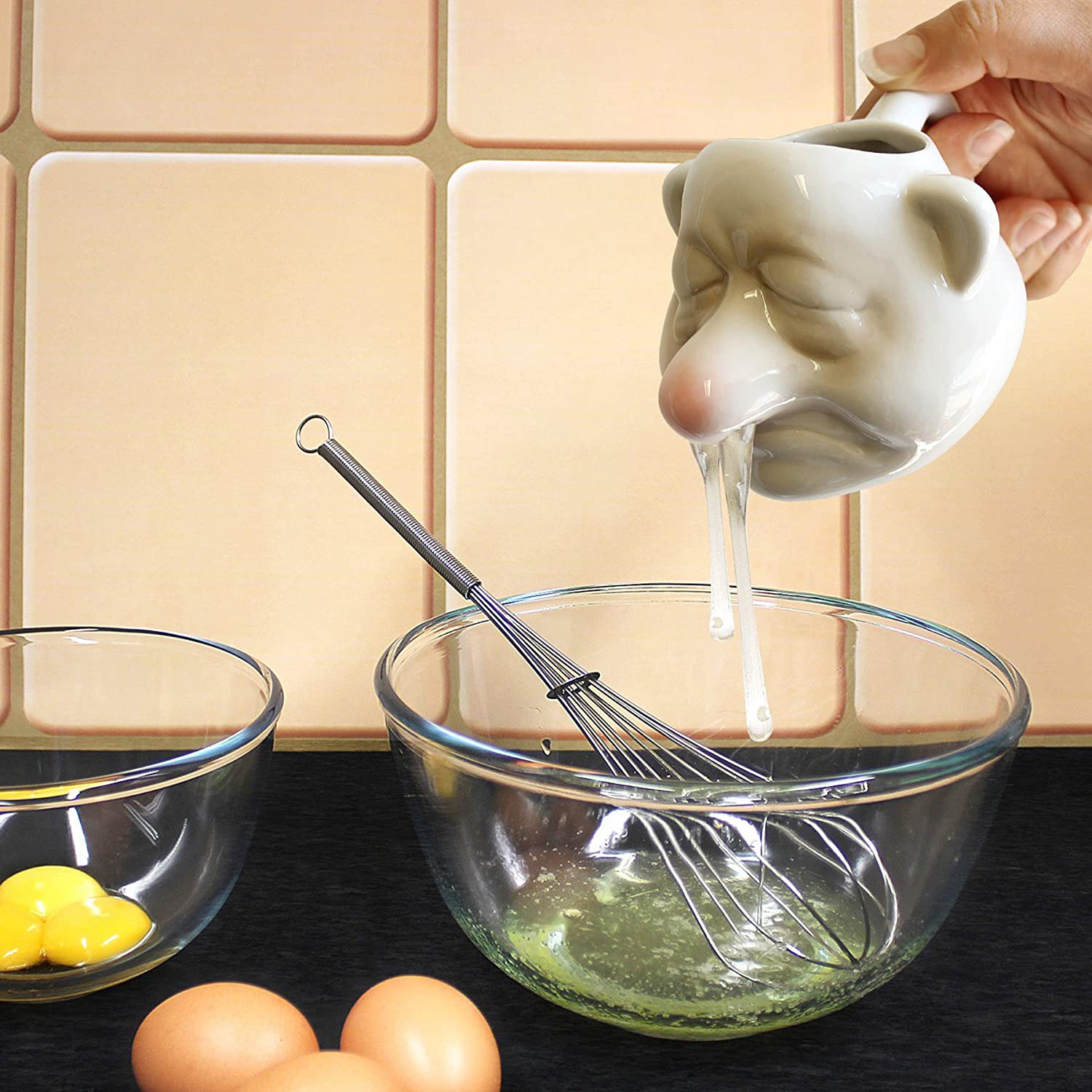 Funny Kitchen Gadgets Gifts - Funny Ceramic Egg Separator,Big Nose Dwarf