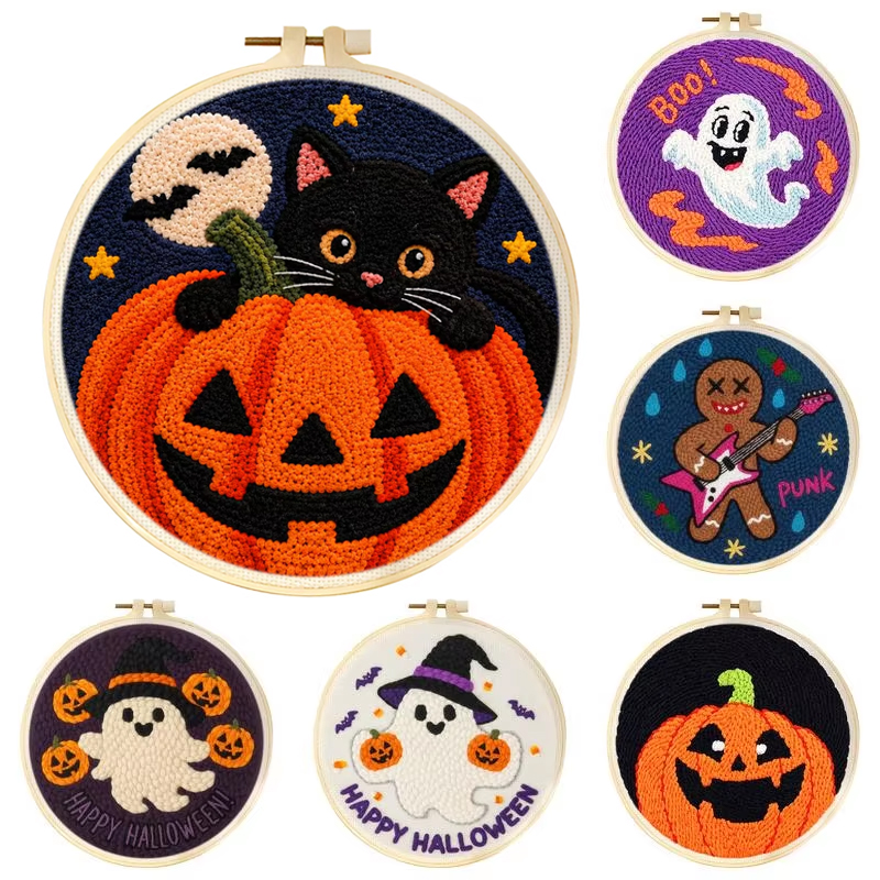 Kitchen Gadgets Crossword - Halloween Punch Needle Embroidery Kit Spooky