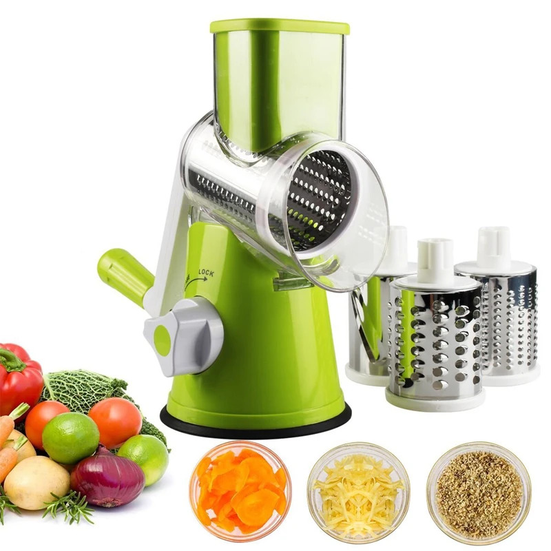 Kitchen Gadgets Vegetable Chopper - Manual Rotary Cheese Grater for Vegetable