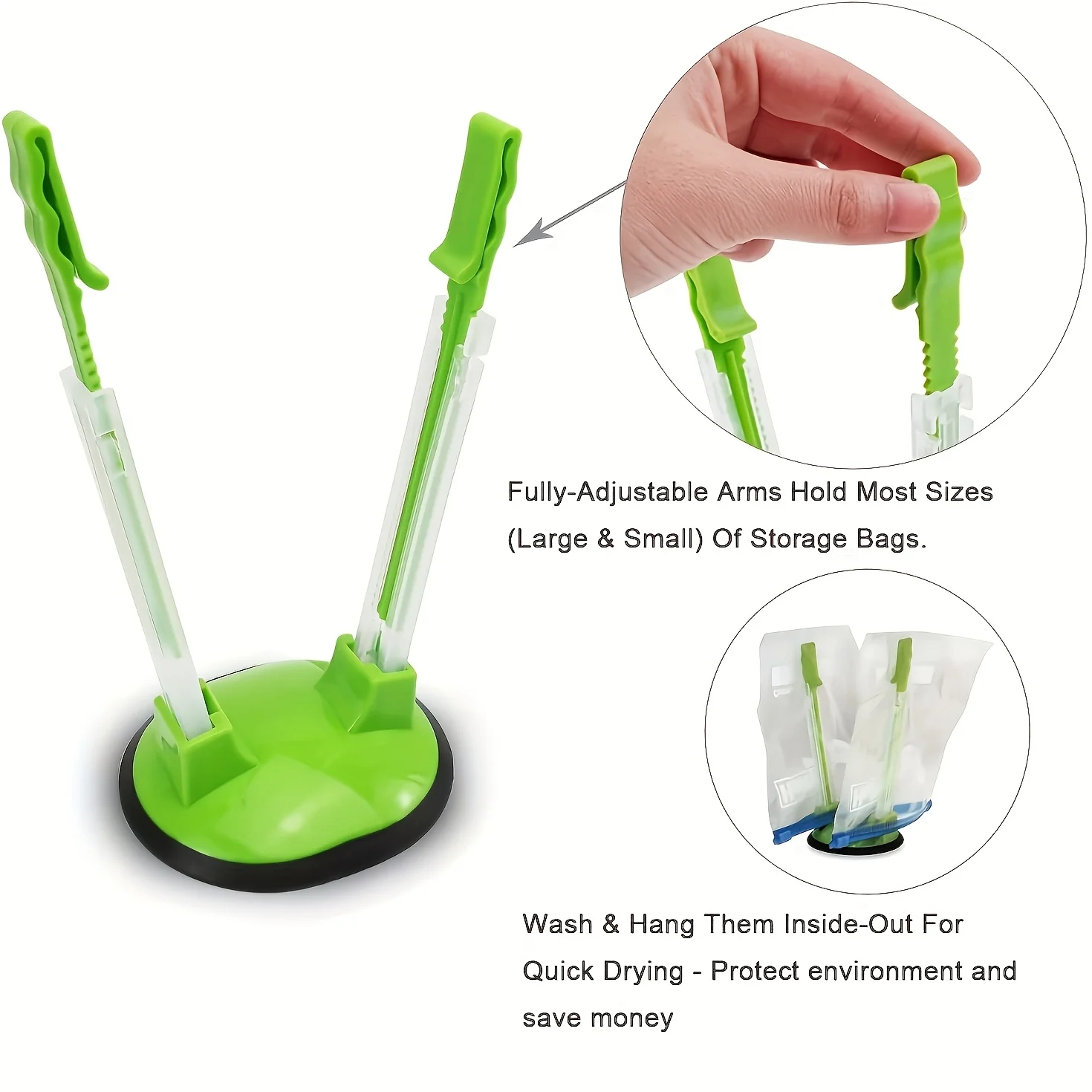 Zipper Bag Holder Plastic Adju - Kitchen Gadgets Rack Storage 评论和价格