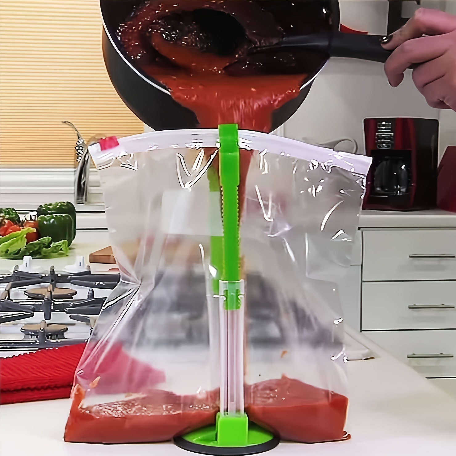 Zipper Bag Holder Plastic Adju - Kitchen Gadgets Rack Storage 评论和价格