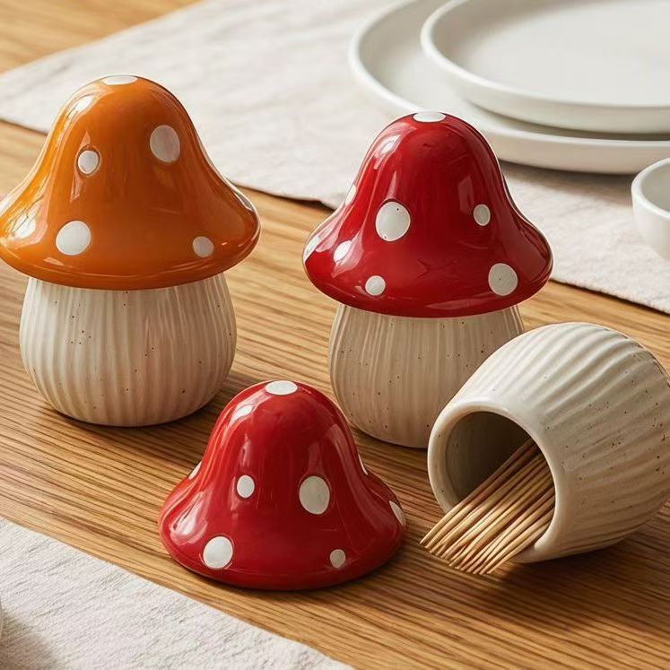 Cartoon Mushroom Ceramic Stora - Kitchen Gadgets Organizer 评论和价格