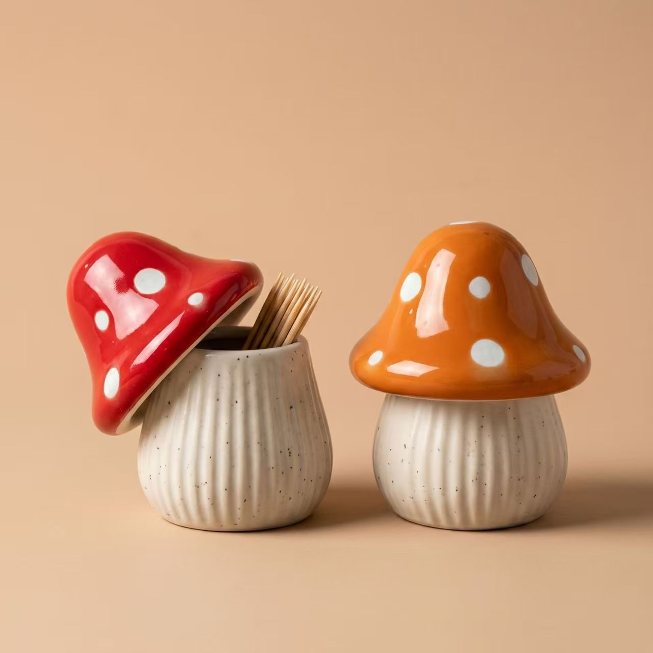 Cartoon Mushroom Ceramic Stora - Kitchen Gadgets Organizer 评论和价格