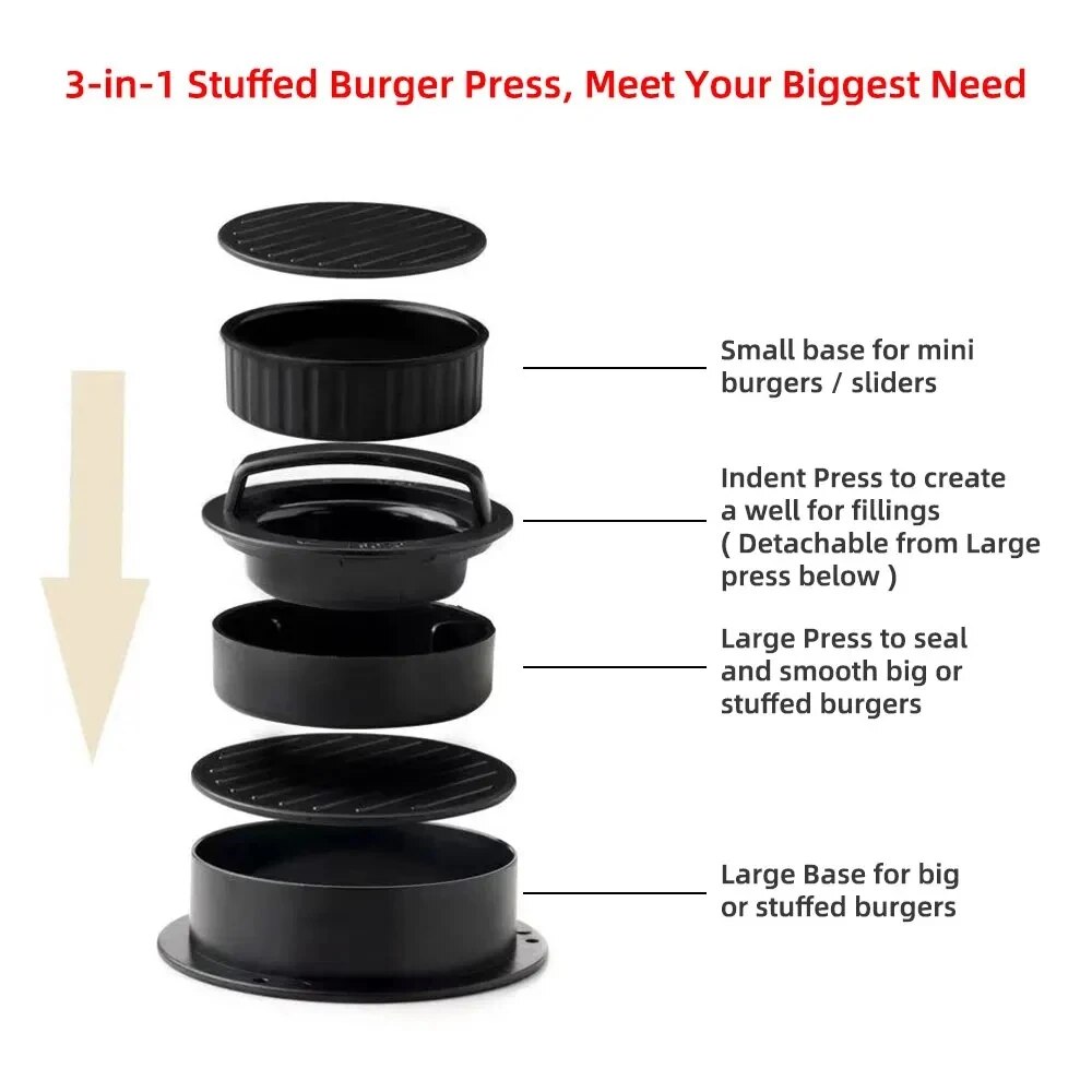 Round Hamburger Burger Press B - Kitchen Helper Gadgets 评论和价格