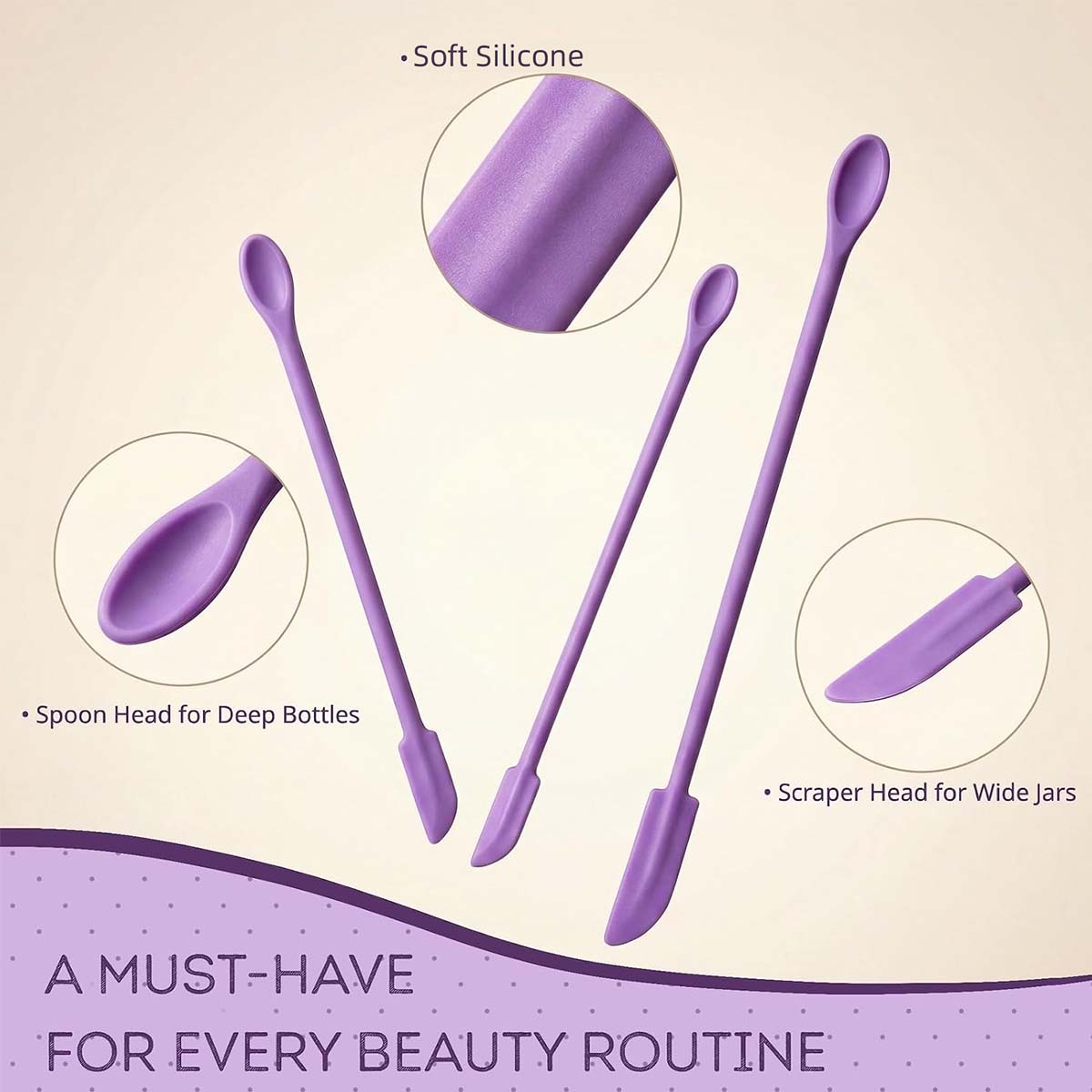 3Pcs Double End Silicone Makeu - Silicone Spatula Set 评论和价格