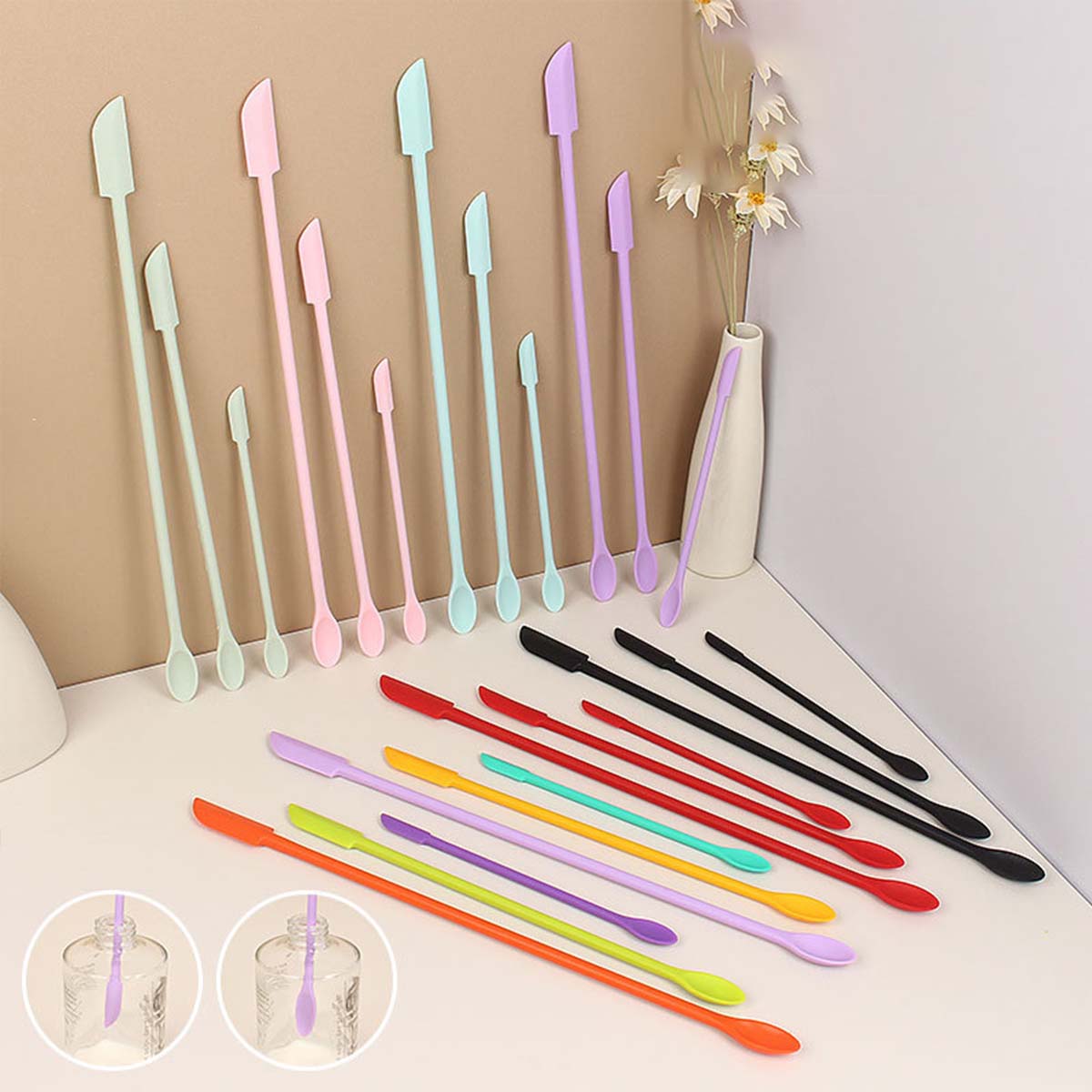 3Pcs Double End Silicone Makeu - Silicone Spatula Set 评论和价格