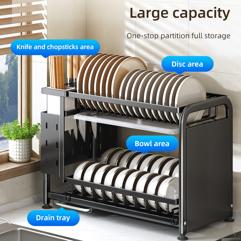 2-layer Dish Drying Rack Multi - Kitchen Gadgets Rack Storage 评论和价格