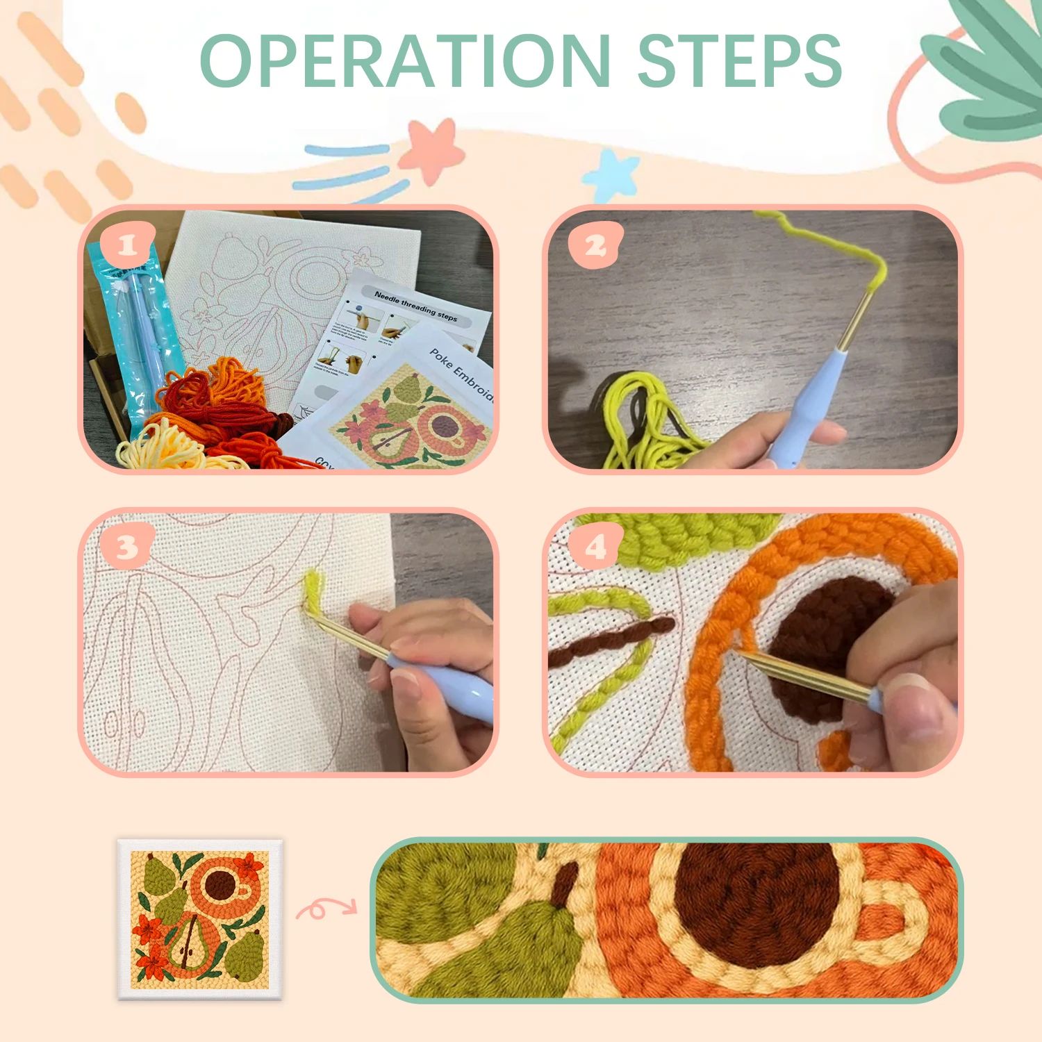 GATYZTORY 25x30cm Punch Needle - Kitchen Gadgets Crossword 评论和价格