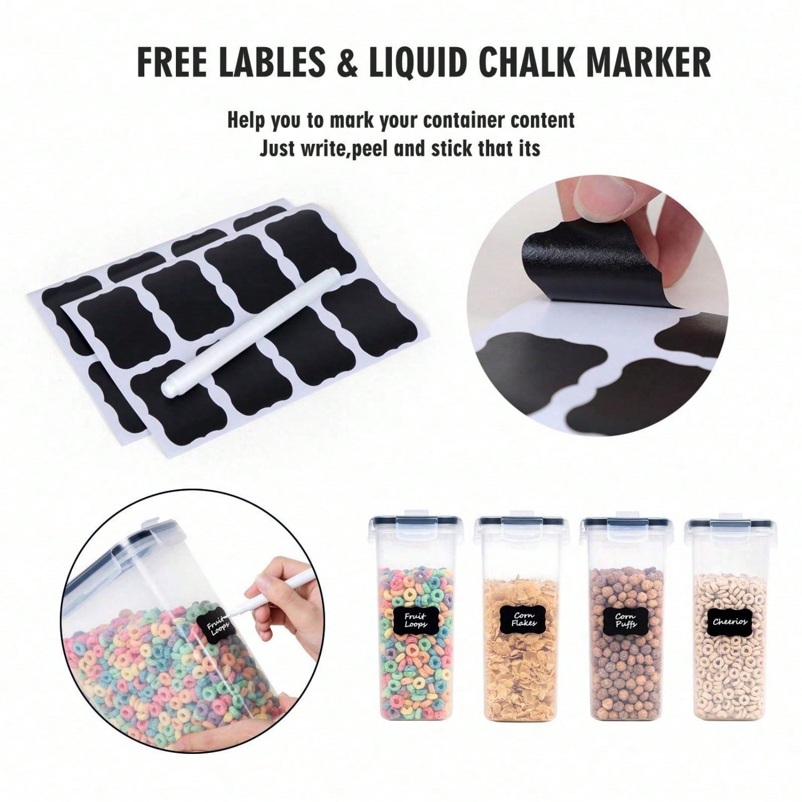 4 Pack Airtight Cereal & Dry F - Kitchen Gadgets Organizer 评论和价格
