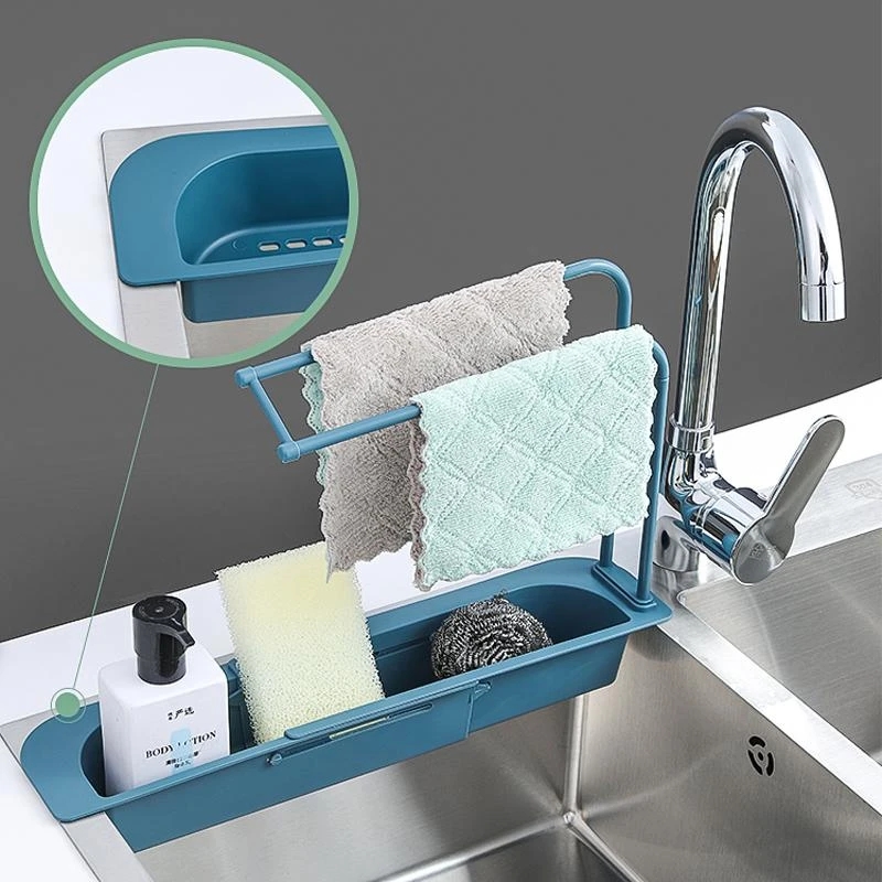 Telescopic Sink Shelf Kitchen  - Kitchen Gadgets Rack Storage 评论和价格