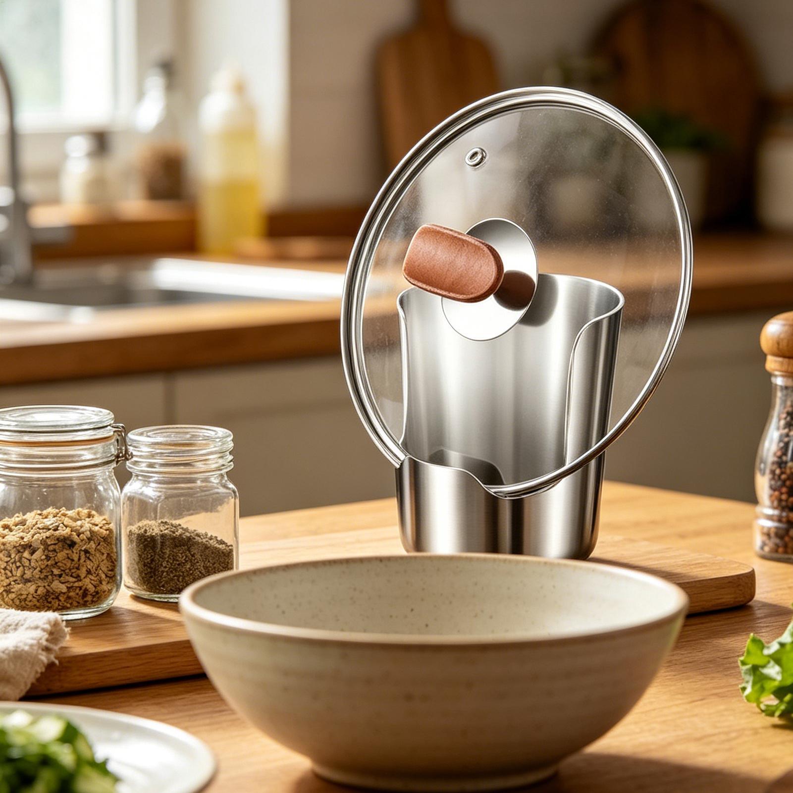 Small Stainless Steel Pot Lid  - Kitchen Gadgets Rack Storage 评论和价格
