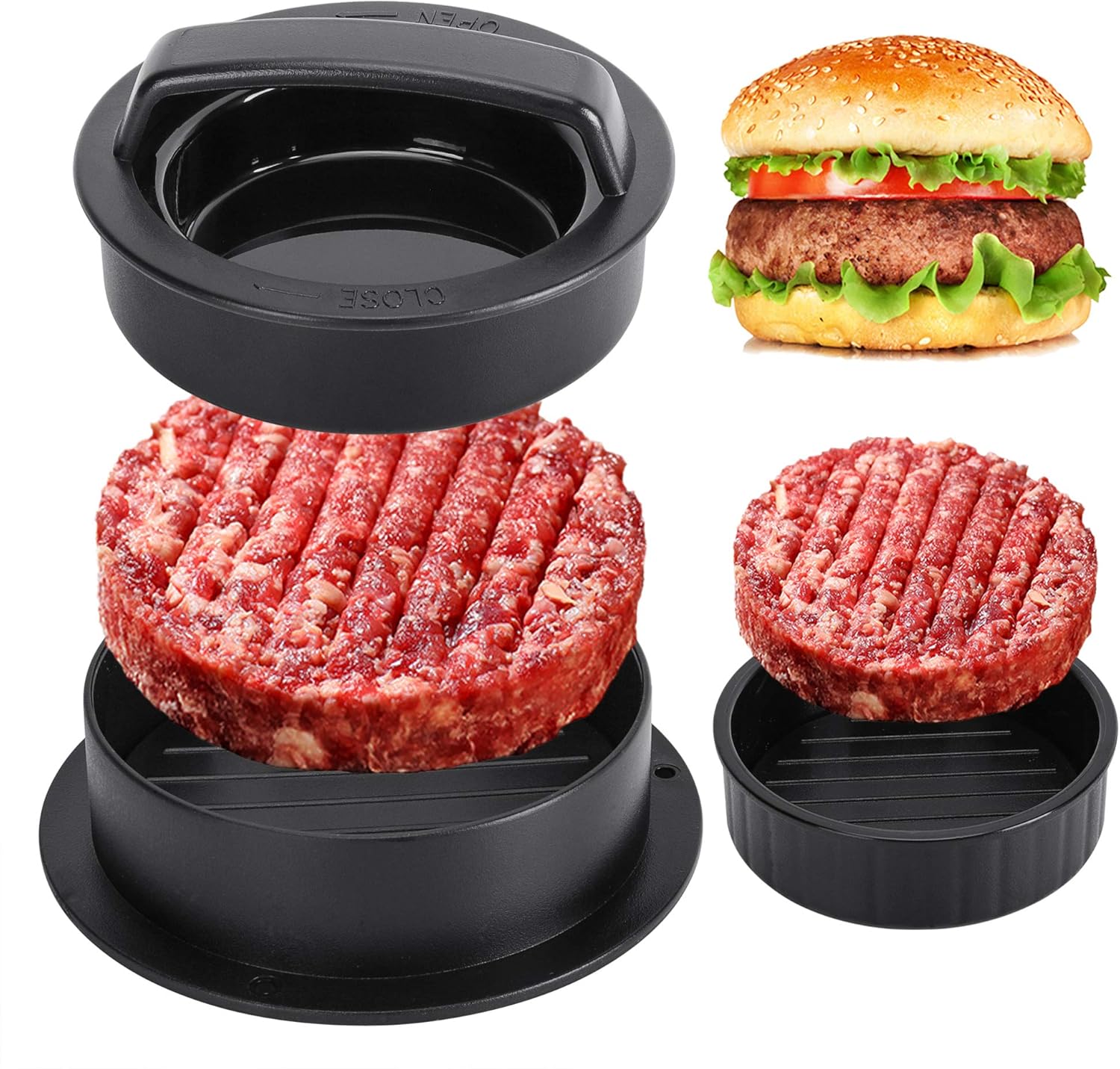 Round Hamburger Burger Press B - Kitchen Helper Gadgets 评论和价格