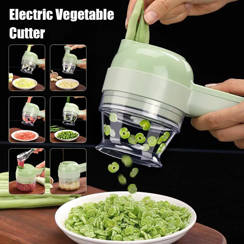 4 IN 1 Electric Vegetable Cutt - Kitchen Gadgets Vegetable Chopper 评论和价格