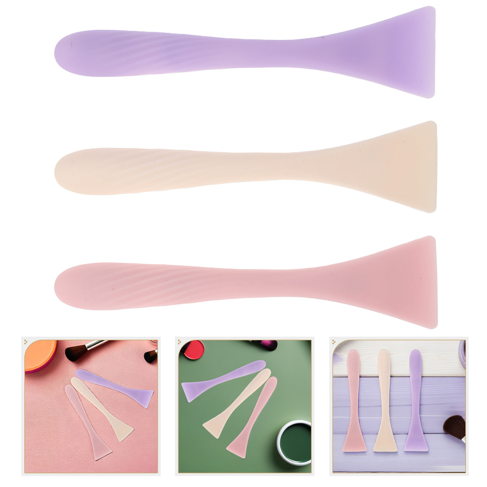 3Pcs Silicone Face Mask Brush  - Silicone Spatula Set 评论和价格